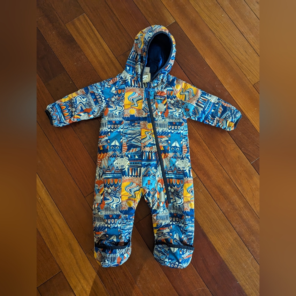 SOLD Patagonia Reversible Puff Ball Baby Bunting Snow Suit - 3-6 Month